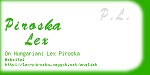 piroska lex business card